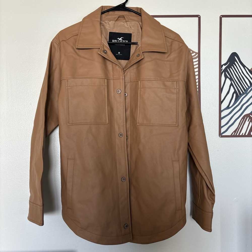 NWT Hollister leather oversized jacket